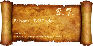 Bihary Tünde névjegykártya
