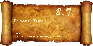 Bihary Tünde névjegykártya