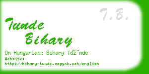 tunde bihary business card